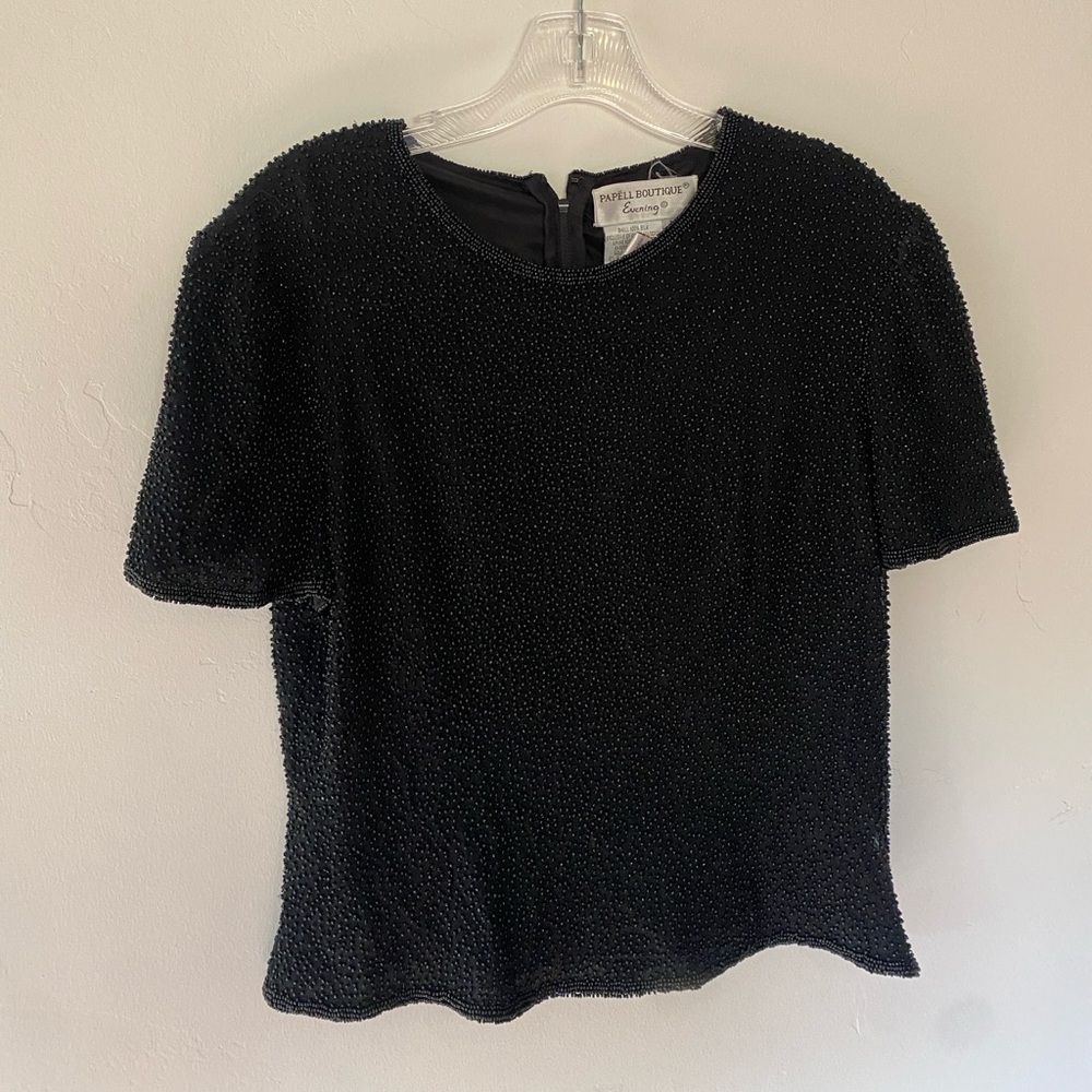 Vintage Silk Beaded Party Top